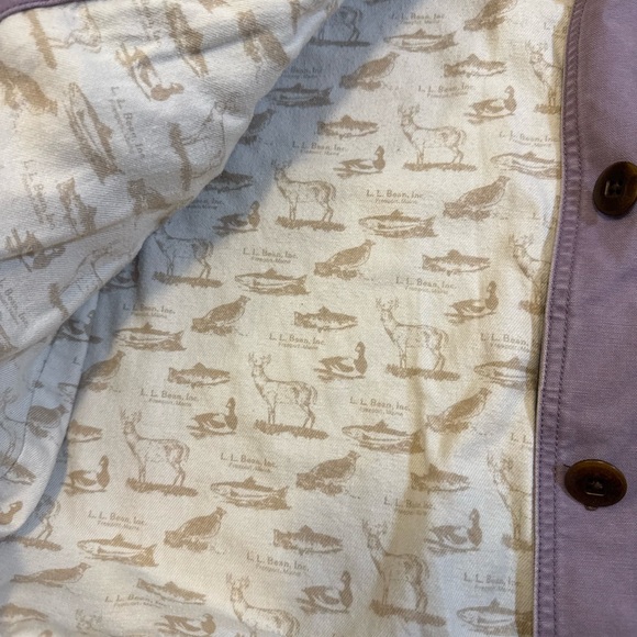Vintage LL Bean Outdoor Flannel Lined Chore Coat Light Purple XS - Picture 3 of 9